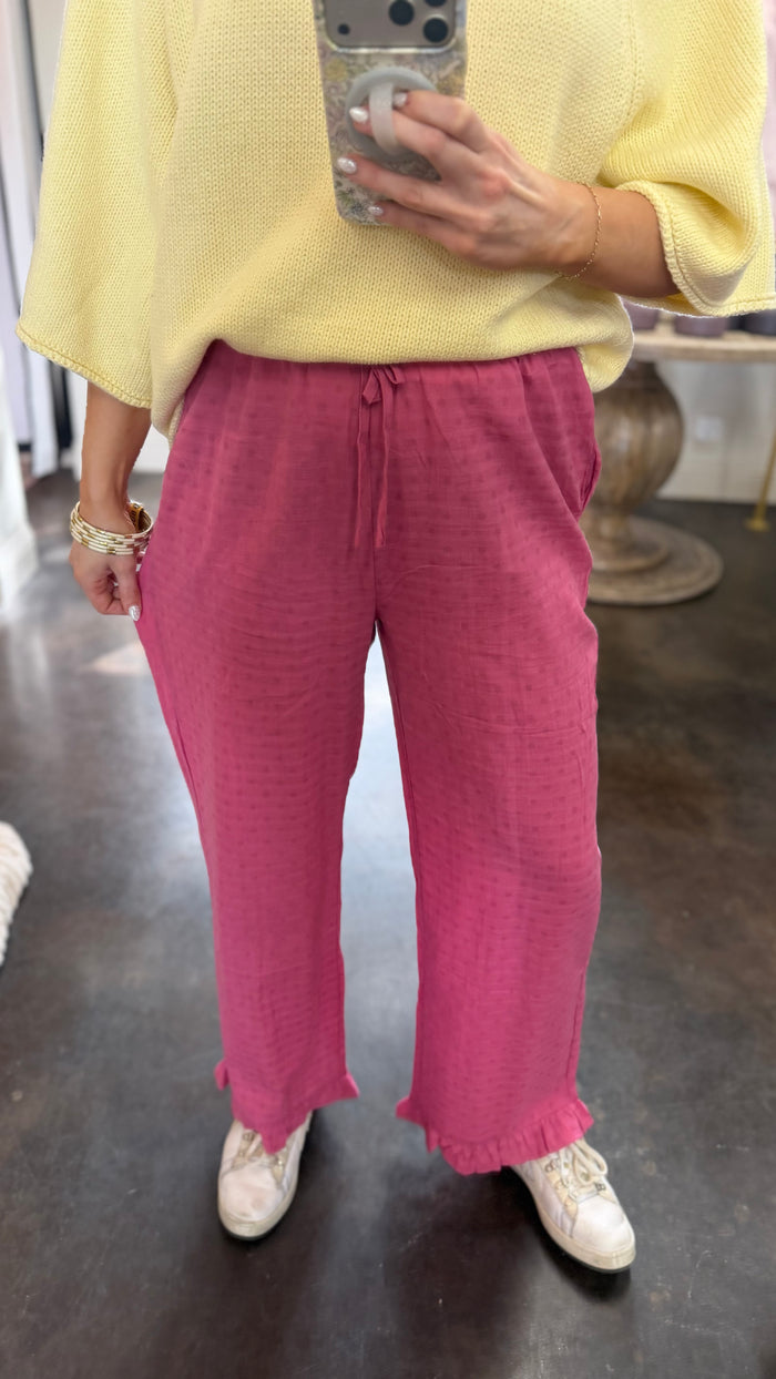 just because polka dot drawstring pants
