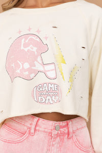 gameday vibes cropped crewneck