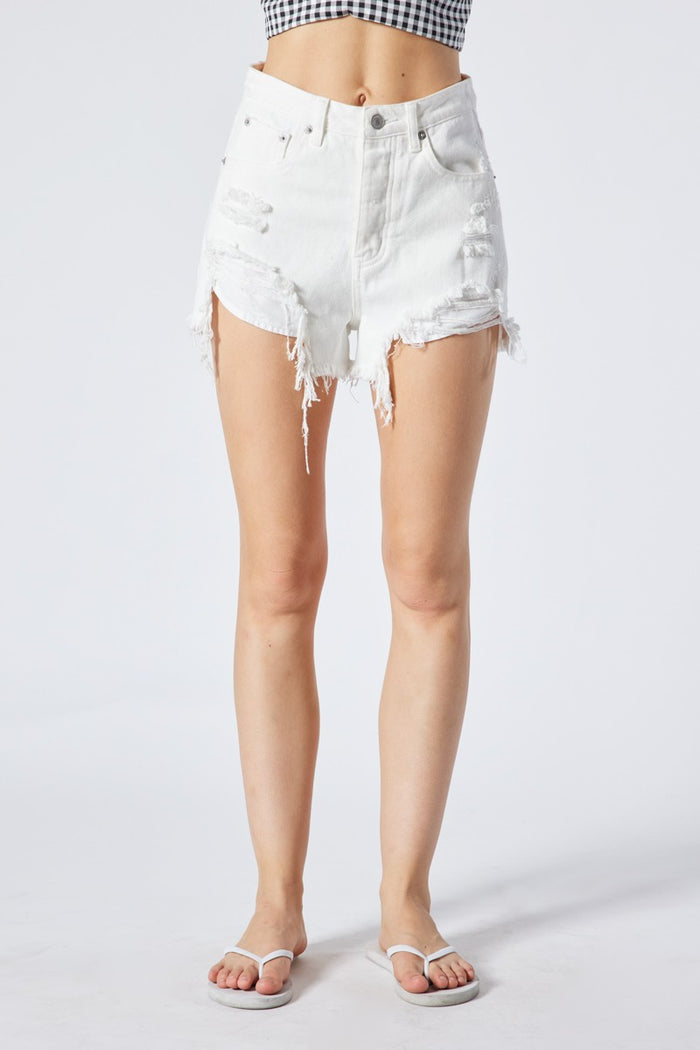 ashlyn white denim shorts