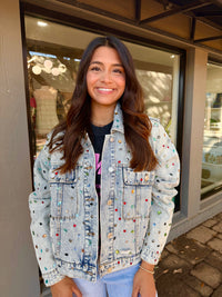 it girl embellished denim jacket