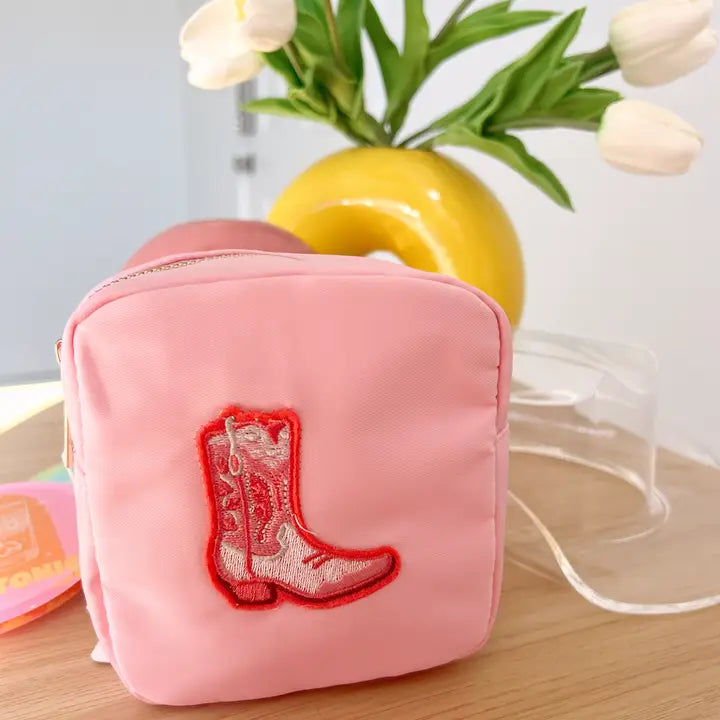 cowboy boot mini nylon pouch