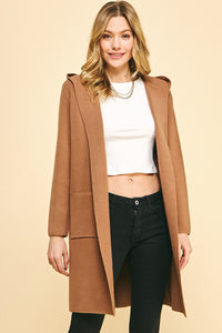 only moving forward hooded cardigan