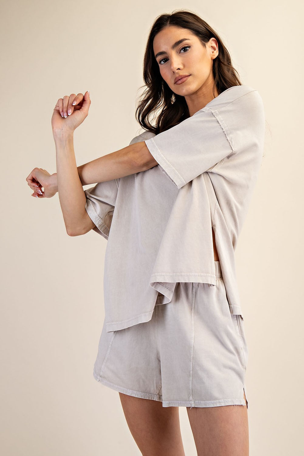 do it over again cotton split-hem tee