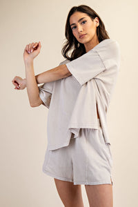 do it over again cotton split-hem tee