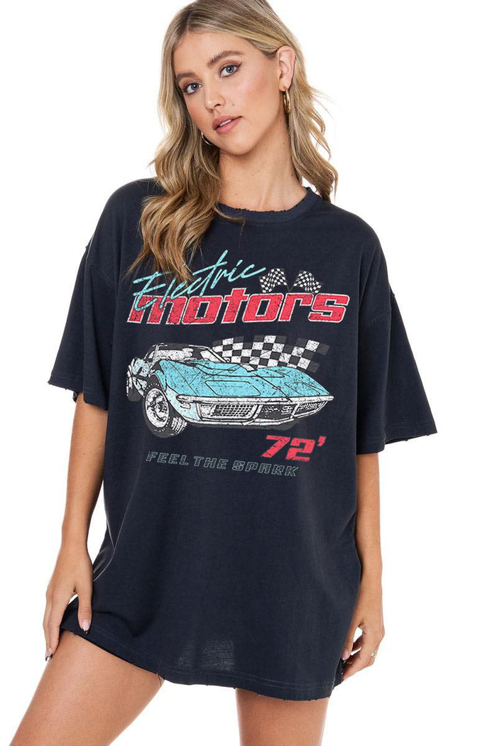 oversized vintage muscle car tee
