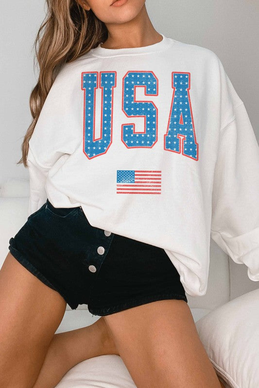 USA flag crewneck sweatshirt
