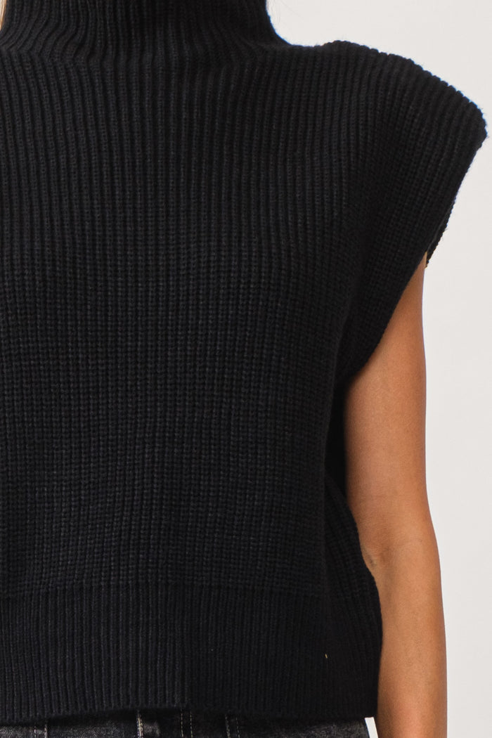 sofia knit sweater vest | black