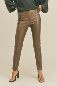 love you a latte faux leather pants