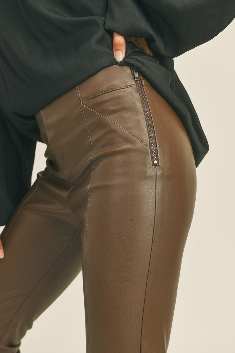 love you a latte faux leather pants