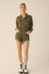 take a backroad denim romper || FINAL SALE