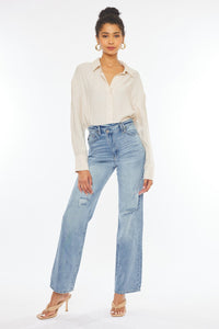 asymmetrical waist 90's flare jean