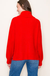ruby red turtleneck