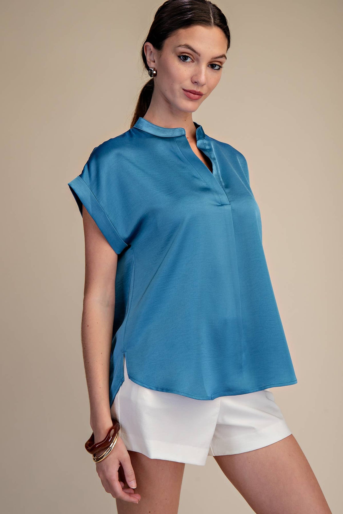 arden silky short-sleeve top