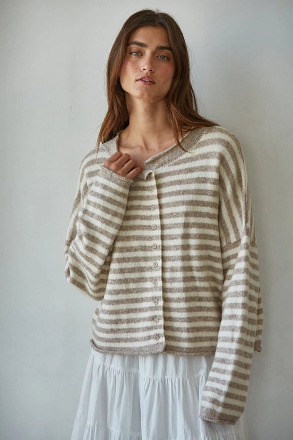 karley striped cardigan