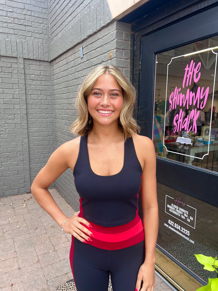 yara sports bra redwood colorblock | FINAL SALE