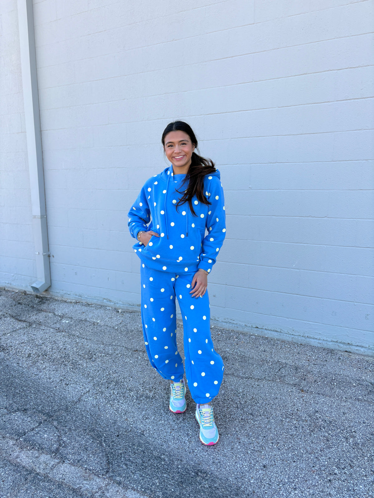 polka dot hoodie + jogger sets