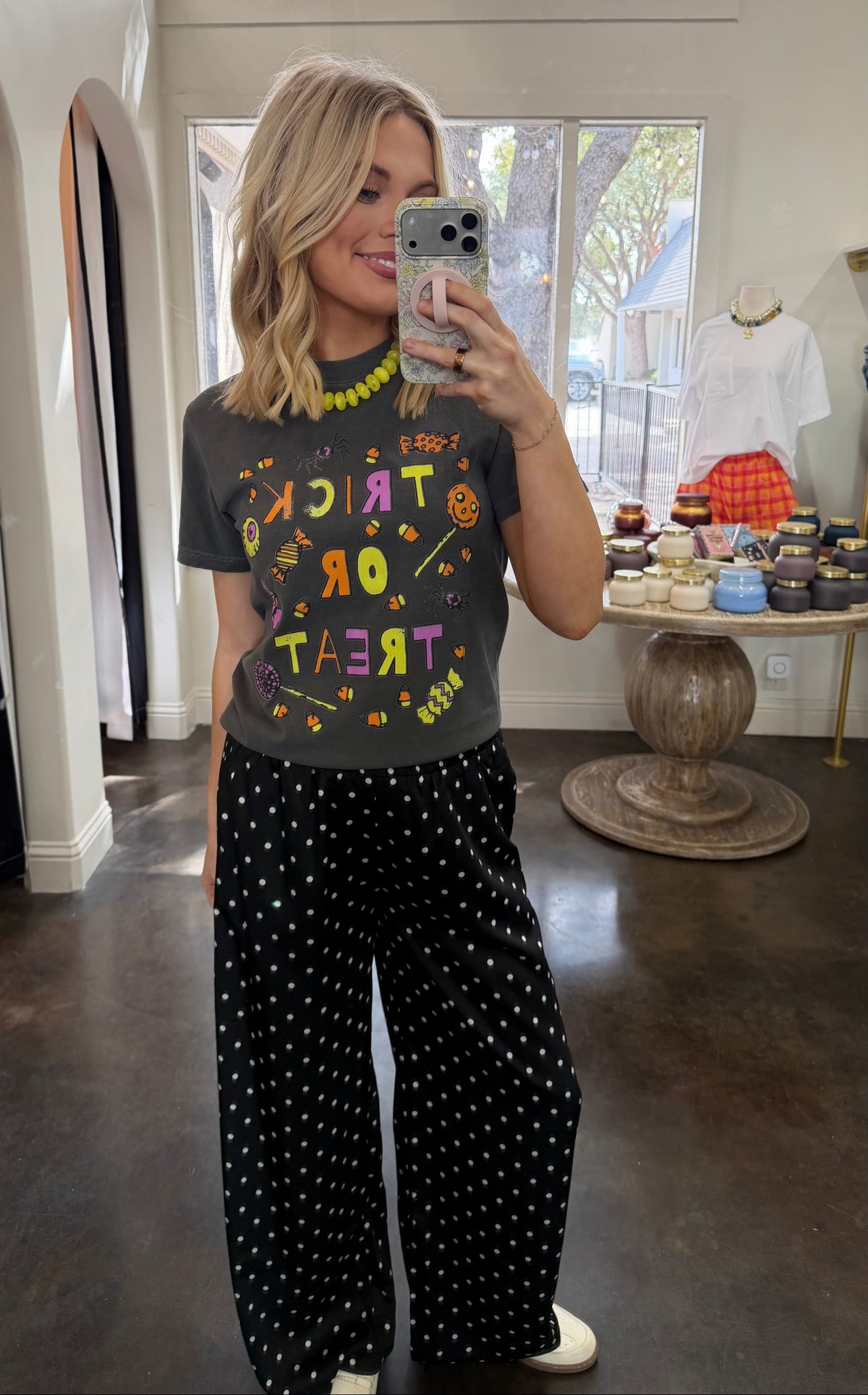 trick or treat charcoal graphic tee
