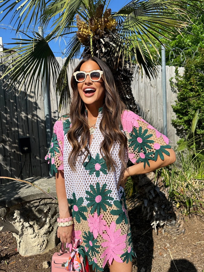 lulu short sleeve mini caftan