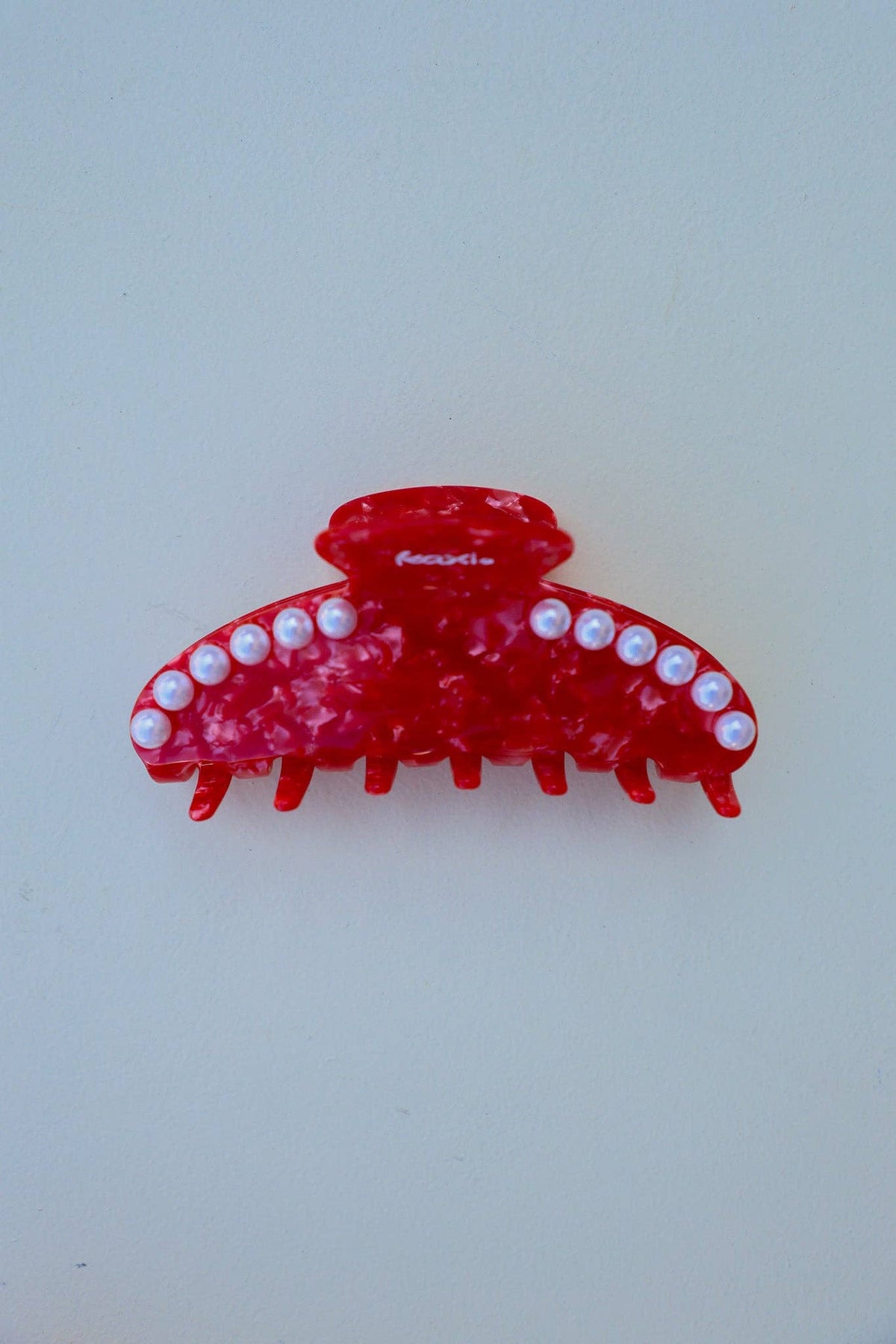 red tortoise pearl claw clip