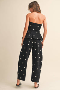 dot to dot polka dot peplum + barrel set
