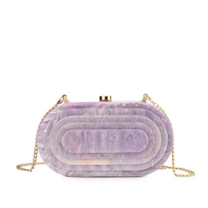 soft lilac deco clutch