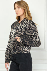 livie leopard quilted bomber jacket