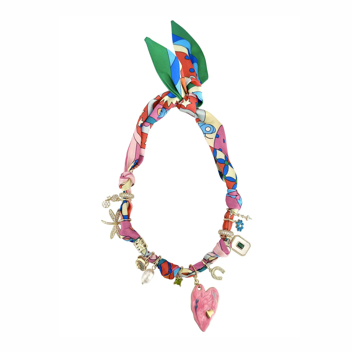 multi-charm scarf necklaces