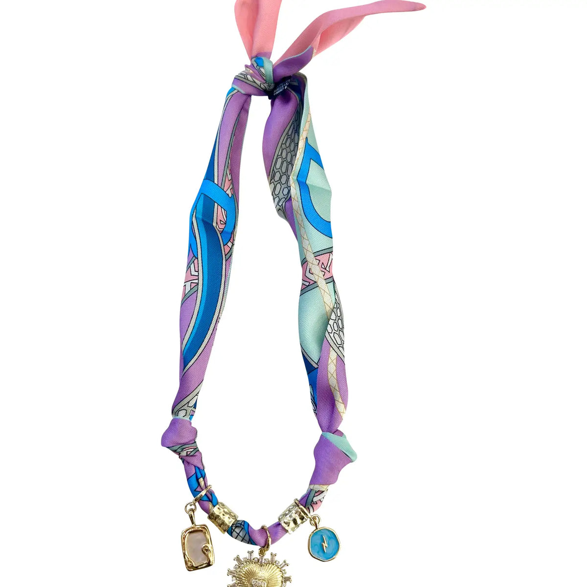 multi-charm scarf necklaces