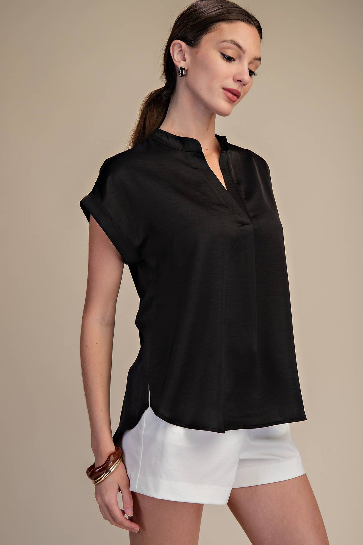 arden silky short-sleeve top