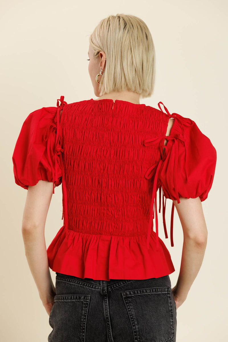elliott detachable sleeve peplum
