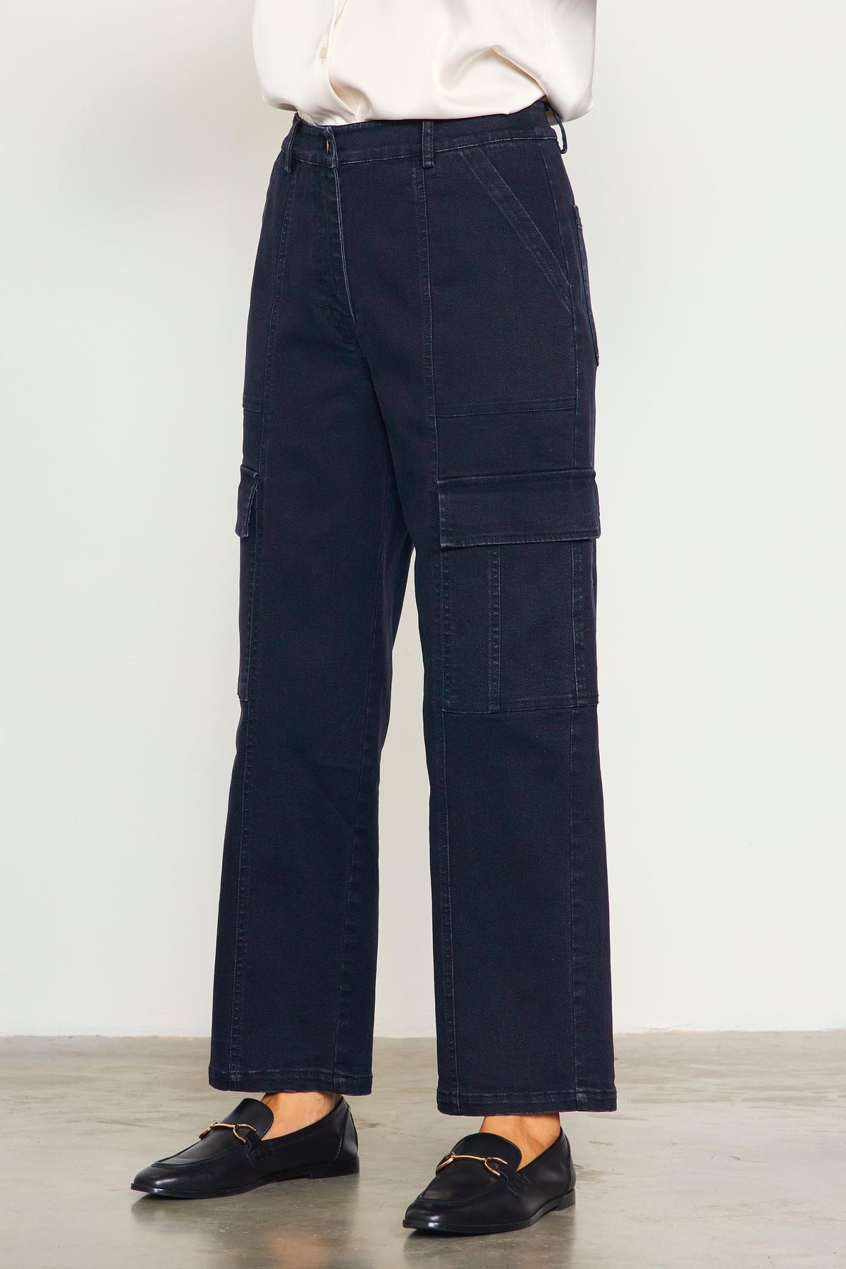 black cargo denim