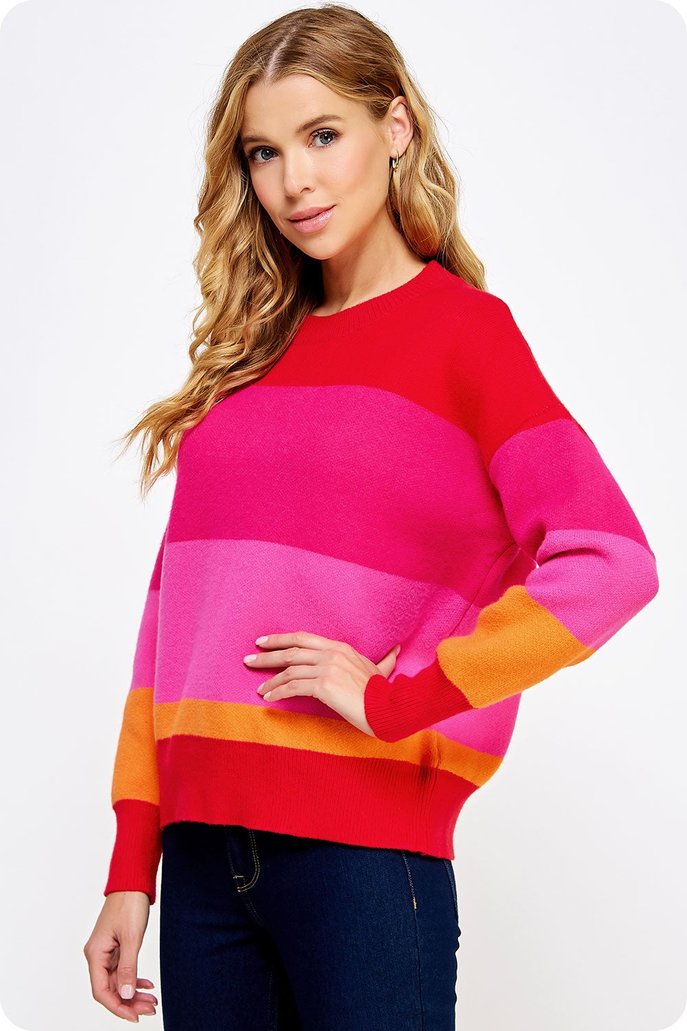 sunset striped sweater