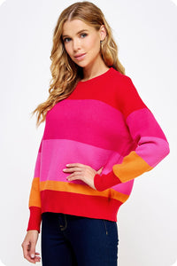 sunset striped sweater