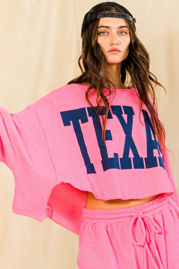 texas oversized cropped top