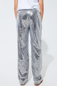 silver sequin trousers