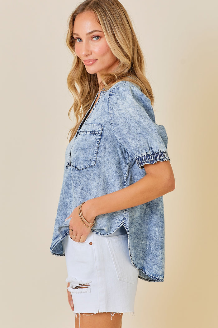 okay with me top | washed denim