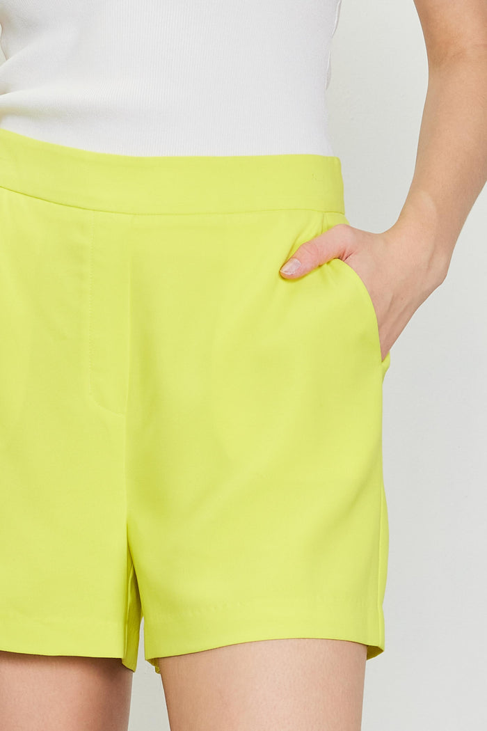 on the bright side elastic-waist shorts