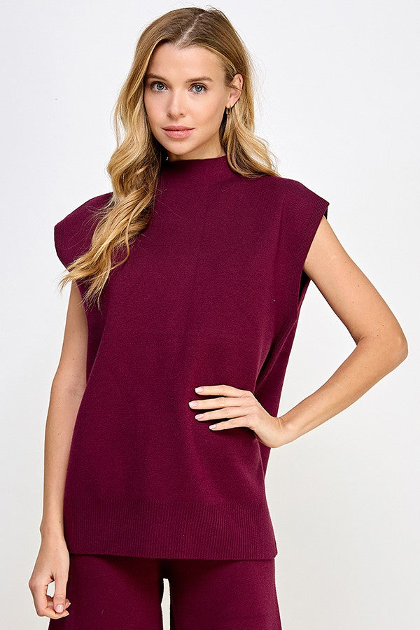emma mock-neck sweater tank