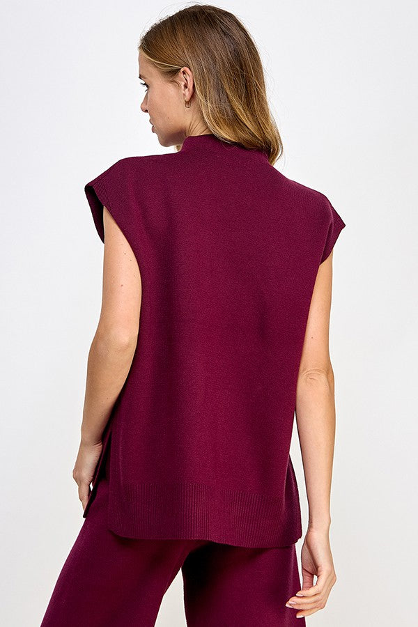 emma mock-neck sweater tank