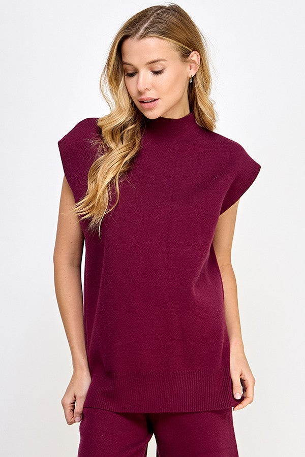 emma mock-neck sweater tank