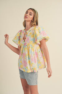 lottie floral babydoll top || FINAL SALE