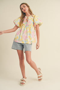 lottie floral babydoll top || FINAL SALE