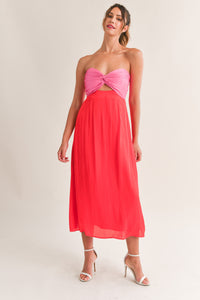 strawberry delight midi dress