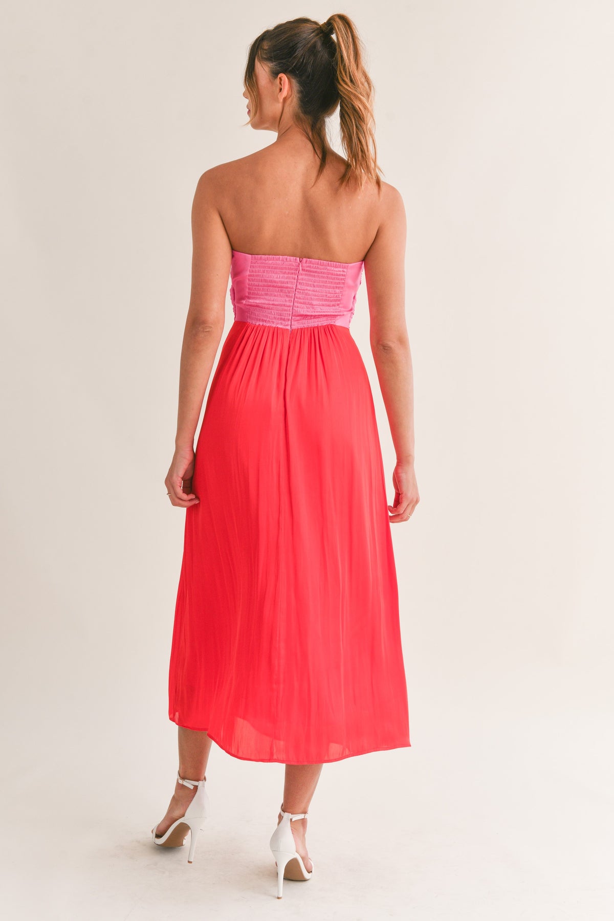 strawberry delight midi dress