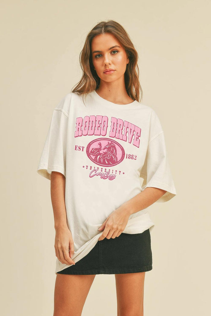 rodeo drive oversized graphic tee
