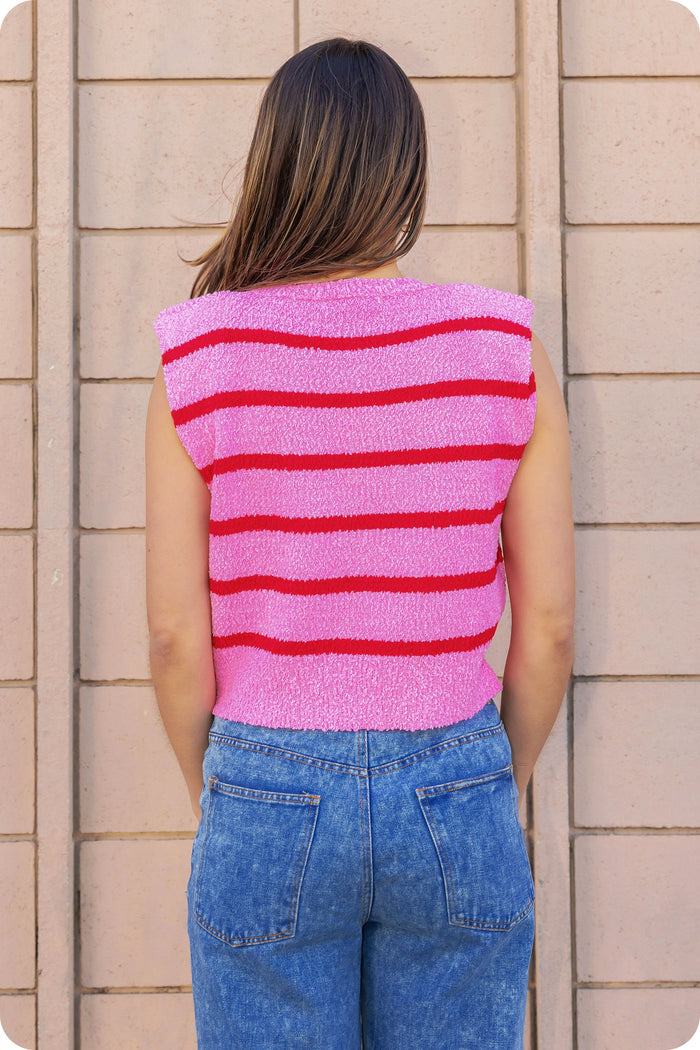 one step ahead knit tank | pink