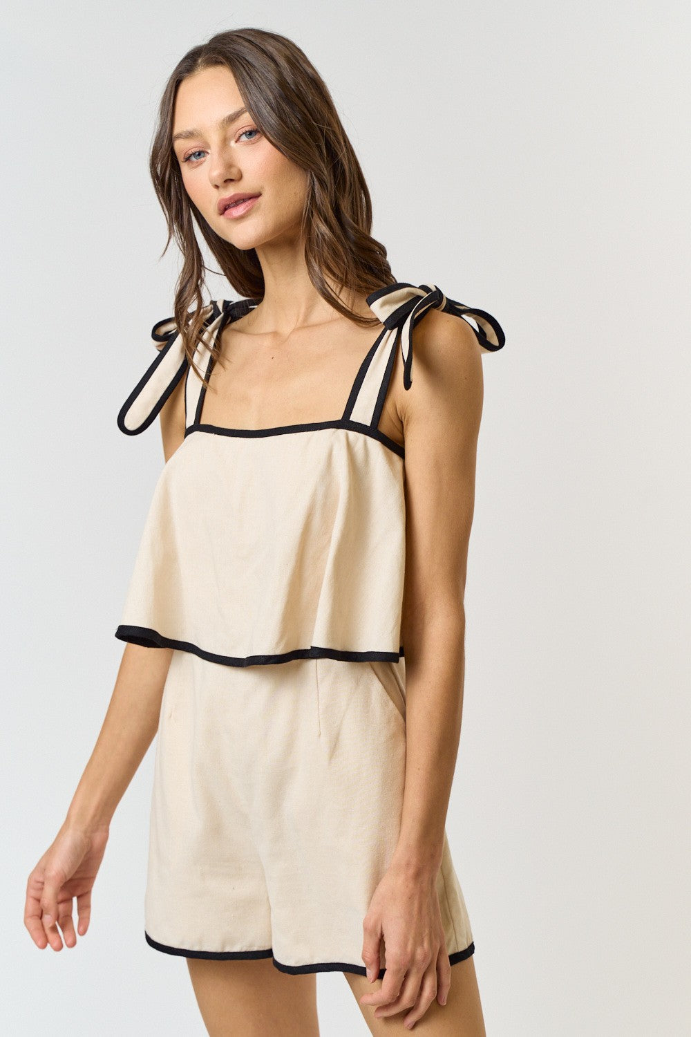 claire contrast romper || FINAL SALE