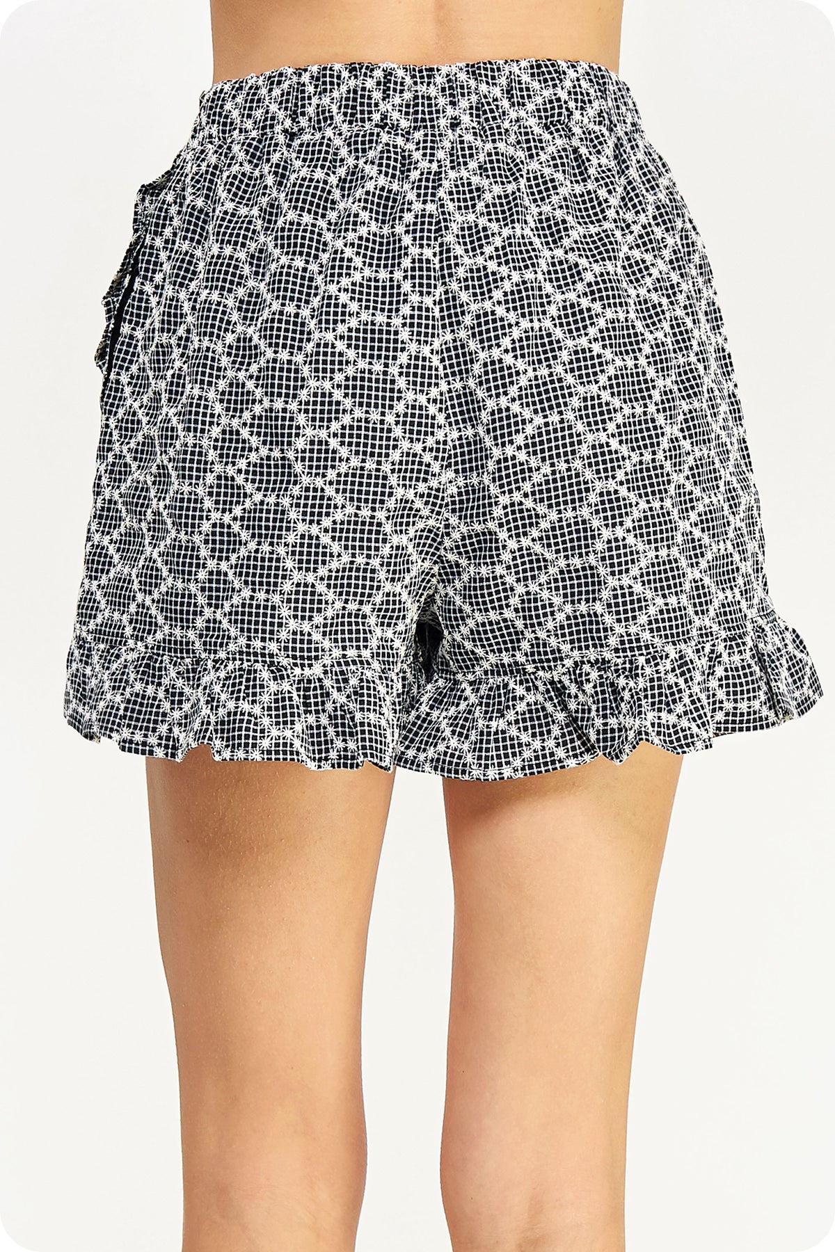 embroidered wrap skort