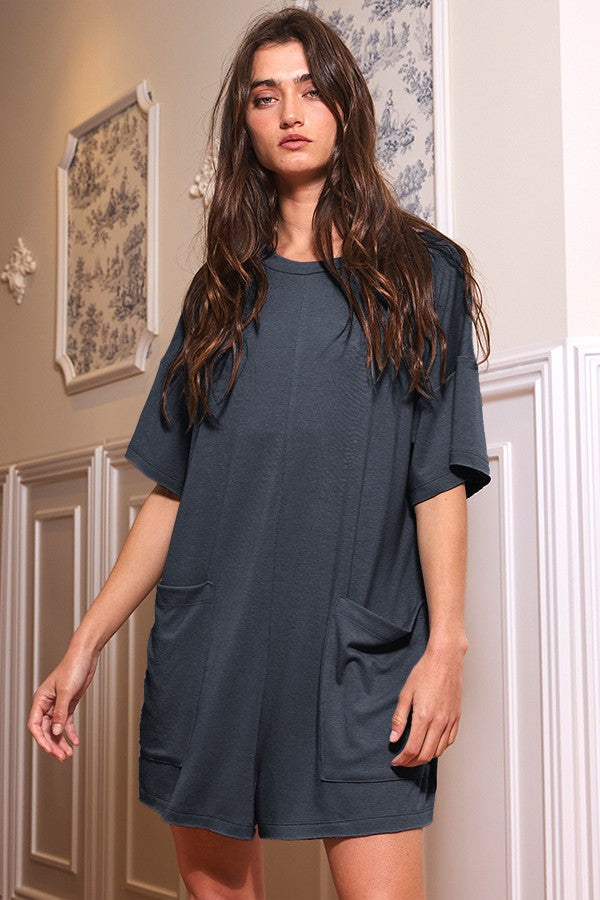 on the daily oversized romper | charcoal