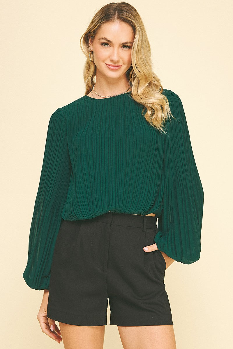 elaine cropped pleated top